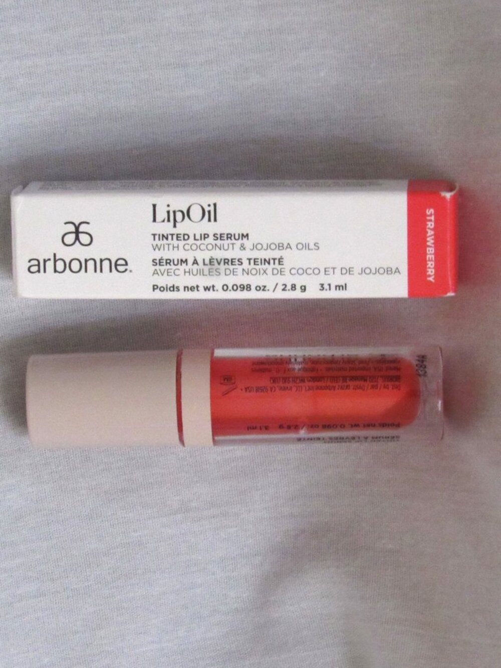 NEW IN BOX Arbonne Lip Oil Strawberry Tinted Lip Serum